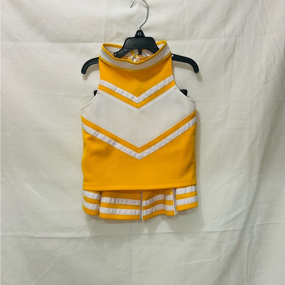 Girls Yellow and White Dance Cheer Costume Top